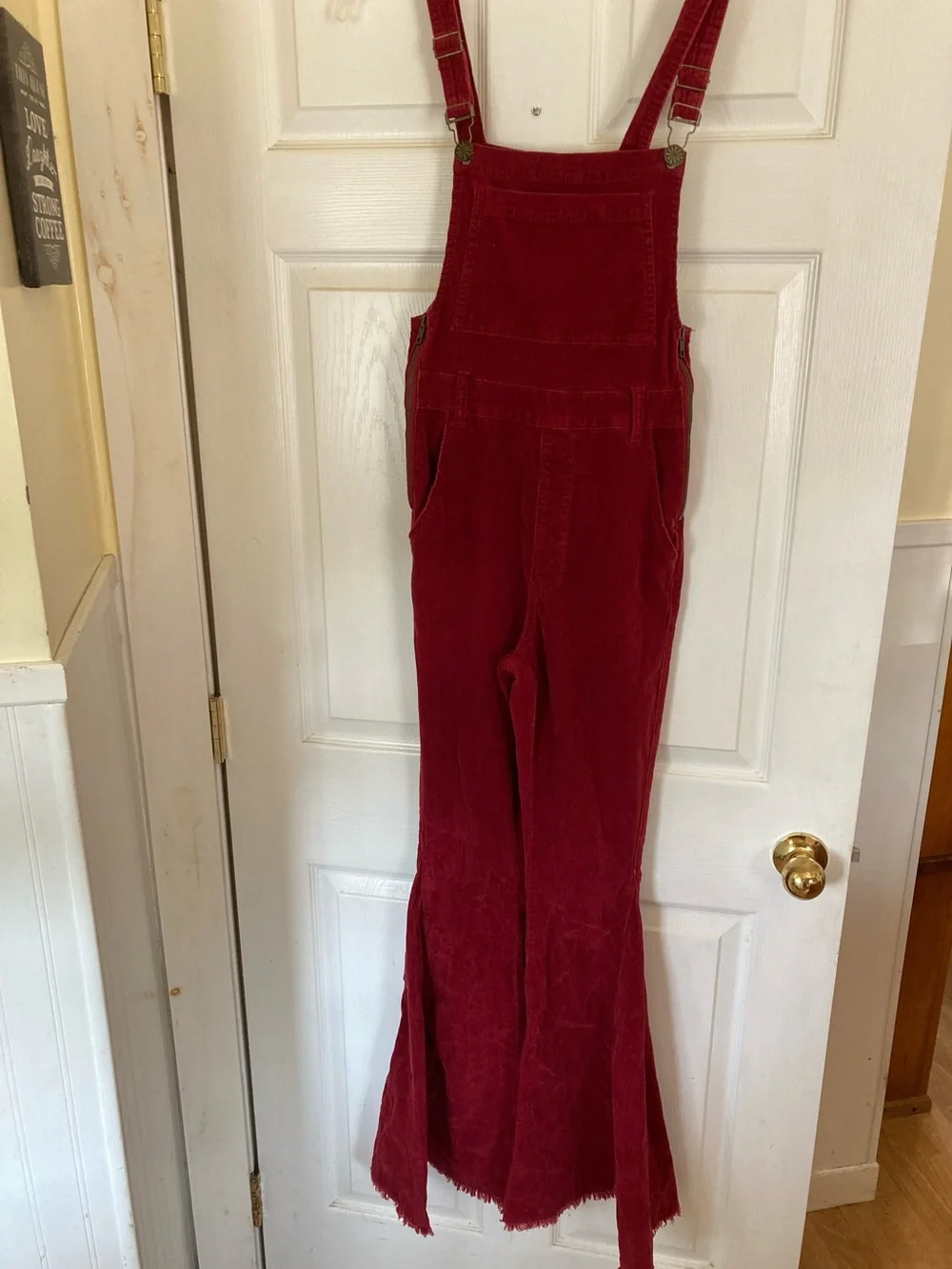 Show me your mumu Crimson Corduroy Bib Overalls - Picture 2 of 13